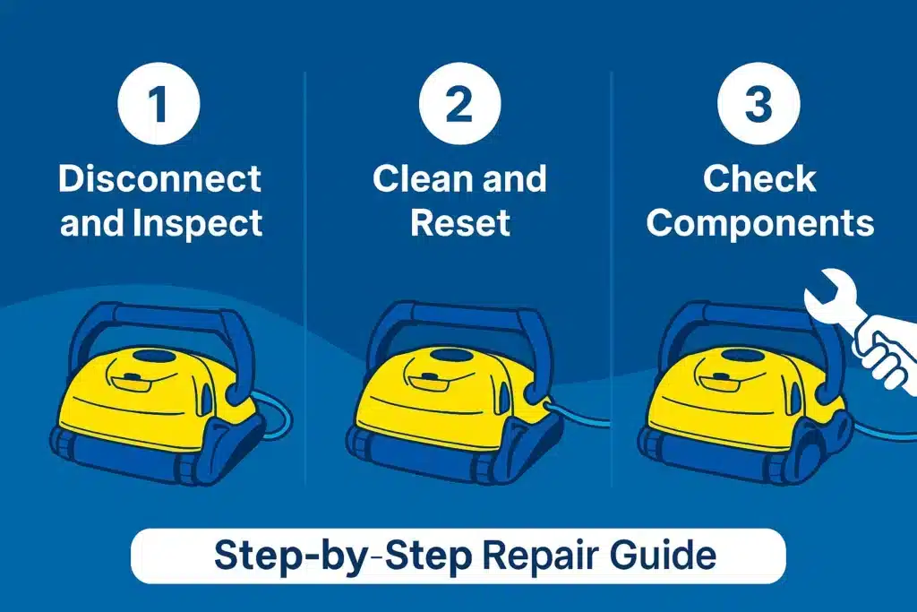 How to Repair a Faulty Pool Robot Step By Step Pool Cleaner Repair Guide 1024x683